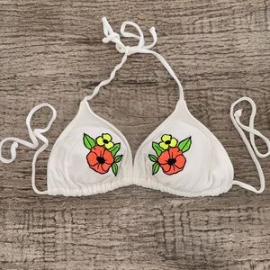 Xhiliration terry bikini top size XL appliqué added